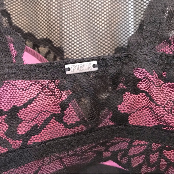 Victoria’s Secret PINK Black Lace Padded Bralette - Size Small - Picture 7 of 7